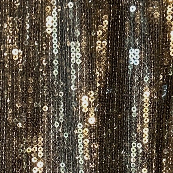 Verte SZ S  Blue Gray Grecian Halter Cut Sequin Maxi old glamour party prom - Picture 13 of 13